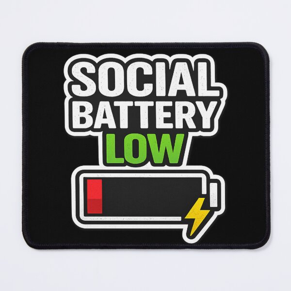 Item preview, Social Battery Low Funny Introvert Sticker designed and sold by Timeless Junction.