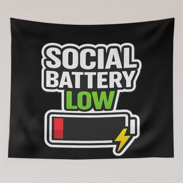 Item preview, Social Battery Low Funny Introvert Sticker  designed and sold by Timeless Junction.