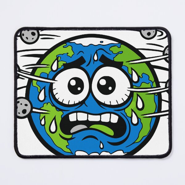 Item preview, An anxious planet character representing stress and overthinking. The orbiting moons add movement and amplify the chaotic emotional vibe. designed and sold by Dejbar.
