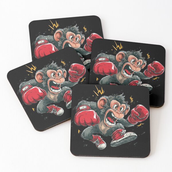 Item preview, Funny Punch Monkey Cartoon Sticker designed and sold by Moody Vibes Studio.