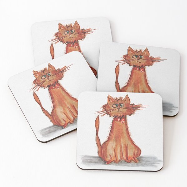 Item preview, Whimsical Watercolor Ginger Cat With Big Eyes designed and sold by iPrintPaws.