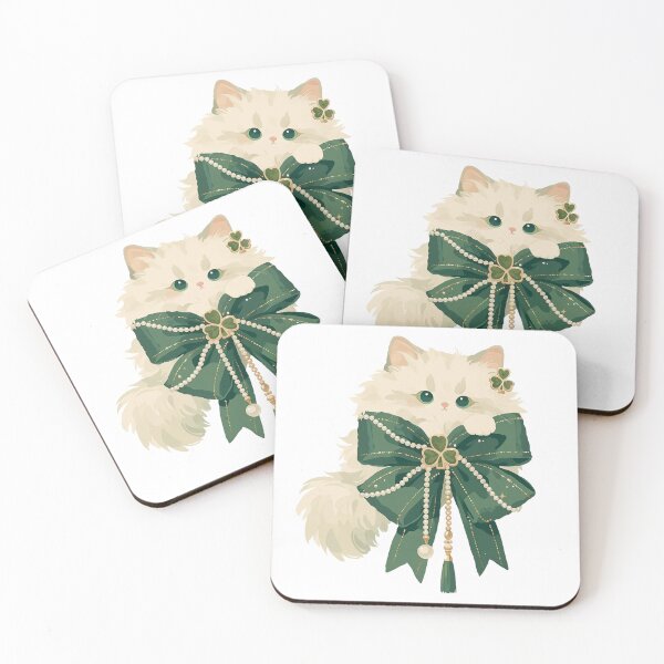 Item preview, Coquette Lucky Clover Cat St Patrick’s Day designed and sold by LittleSmileLab.