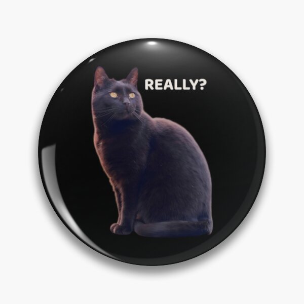 Item preview, Really? Cat – Funny Sarcastic Black Cat Reaction Meme designed and sold by MB-CatPrints.