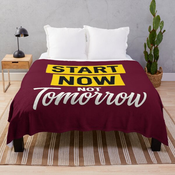 Item preview, Start Now Not Tomorrow Motivational Quote Typography designed and sold by OwnYourMood.