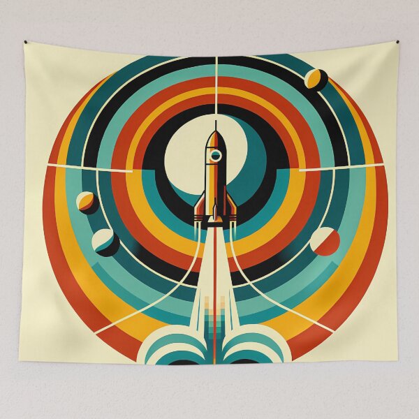 Item preview, Geometric Rocket Launch Orbit Design designed and sold by InkSmithery.