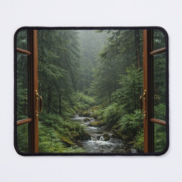 Item preview, Misty Forest Through Rain-Kissed Glass designed and sold by WittyUnknown.