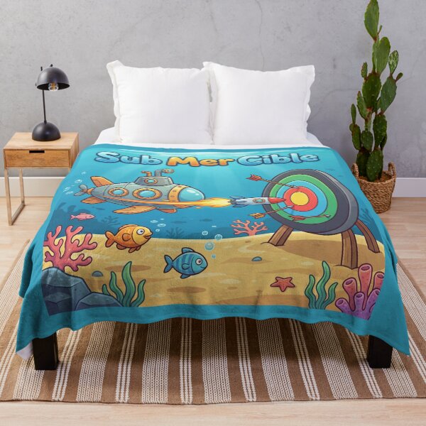 Item preview, Submersible Target – Submarine in the depths of the ocean aiming at a target | Submersible pun designed and sold by WordPlayStudio.