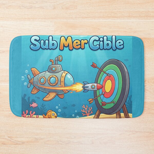 Item preview, Submersible Target – Submarine in the depths of the ocean aiming at a target | Submersible pun designed and sold by WordPlayStudio.