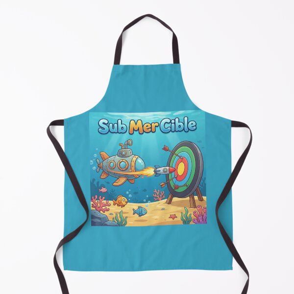 Item preview, Submersible Target – Submarine in the depths of the ocean aiming at a target | Submersible pun designed and sold by WordPlayStudio.