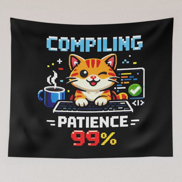 Item preview, Compiling Patience 99% Pixel Art Coding Programmer designed and sold by SplashTastic.