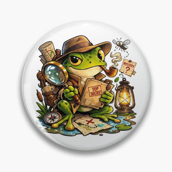 Item preview, Frog detective searching for clues designed and sold by FroggyOnly.