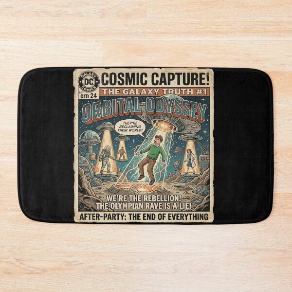 Item preview, Orbital Odyssey - Retro Sci-Fi Comic Cover Parody designed and sold by ern vintage store.