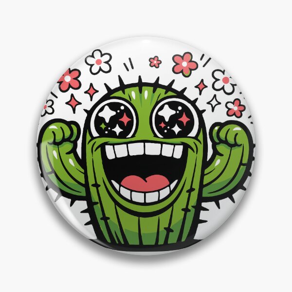 Item preview, An overly happy cactus character expressing chaotic positivity. The exaggerated smile and energy make the design funny and visually memorable. designed and sold by Dejbar.