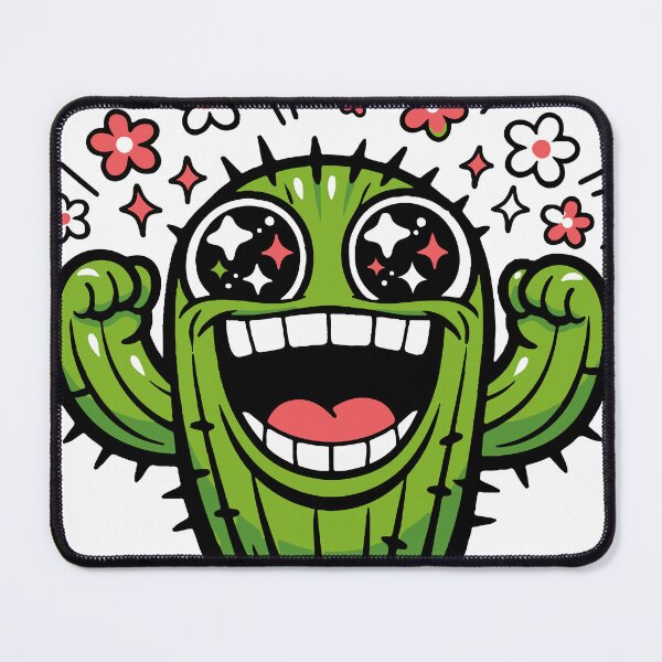 Item preview, An overly happy cactus character expressing chaotic positivity. The exaggerated smile and energy make the design funny and visually memorable. designed and sold by Dejbar.