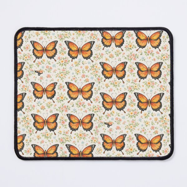 Item preview, Orange Butterfly Floral Pattern – Watercolor Nature Design designed and sold by Verdaire.
