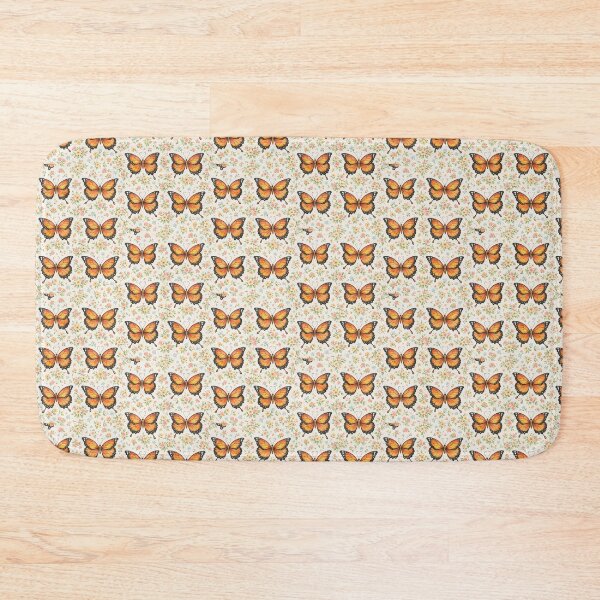 Item preview, Orange Butterfly Floral Pattern – Watercolor Nature Design designed and sold by Verdaire.