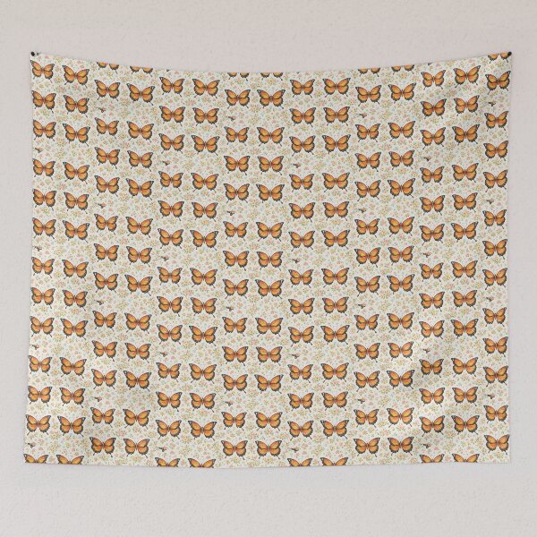 Item preview, Orange Butterfly Floral Pattern – Watercolor Nature Design designed and sold by Verdaire.