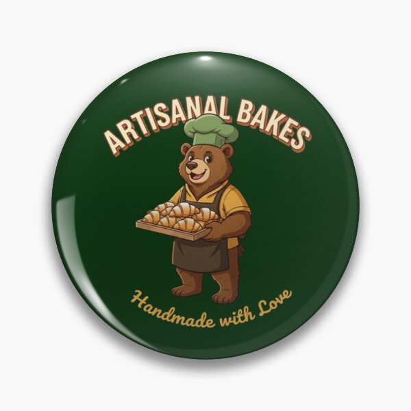 Item preview, Artisanal Bakes – Handmade with Love | Cute Bear Baker Illustration designed and sold by Dogandesighn.