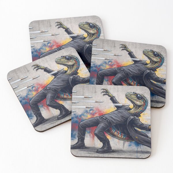 Item preview, Neosaurus – Bullet Time Dinosaur Graffiti Street Art Parody designed and sold by SceneTwister.