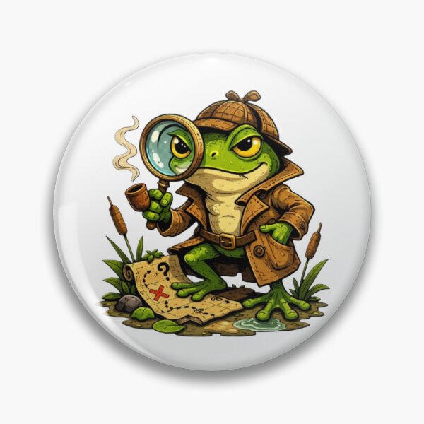 Item preview, Detective frog with magnifying glass designed and sold by FroggyOnly.