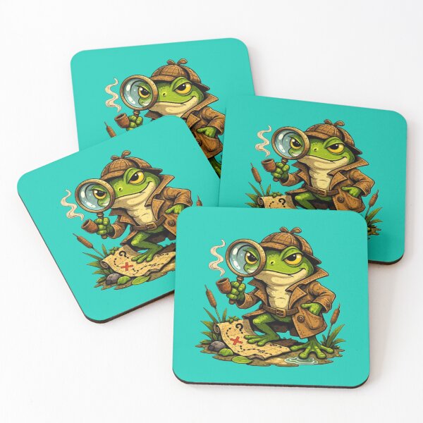 Item preview, Detective frog with magnifying glass designed and sold by FroggyOnly.