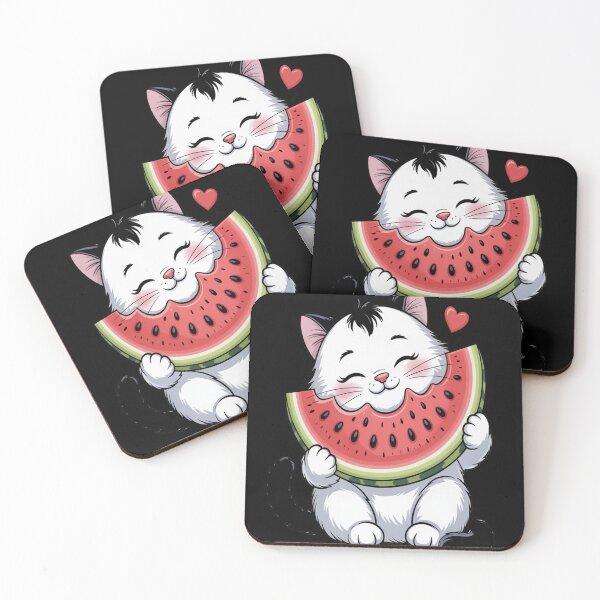 Item preview, Cute Cat Eating Watermelon Funny Tropical Fruit Lover Summer designed and sold by kakashinn.
