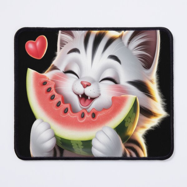 Item preview, Cute Cat Eating Watermelon Funny Tropical Fruit Lover Summer designed and sold by kakashinn.