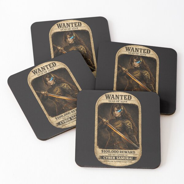 Item preview, Cyber Samurai Wanted Poster – Vintage Bounty Hunter Style designed and sold by Dragon-Samurai.