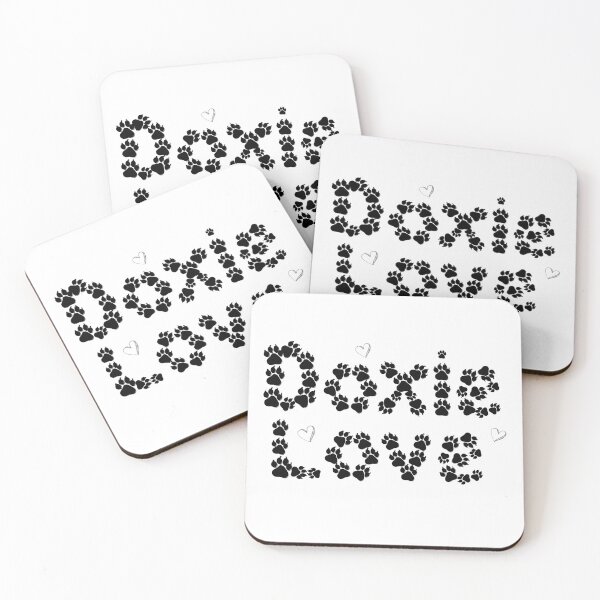 Item preview, Doxie Love Handwritten Script With Heart Doodles designed and sold by iPrintPaws.
