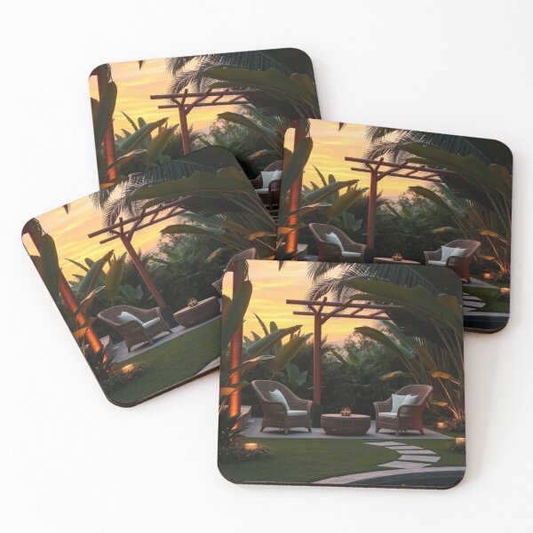 Item preview, Serene Tropical Zen Garden at Sunset designed and sold by Vida e Arte.