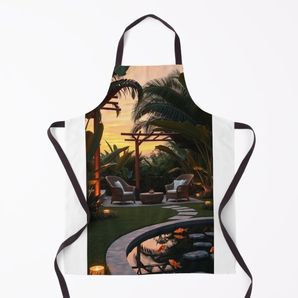Item preview, Serene Tropical Zen Garden at Sunset designed and sold by Jade Ado.