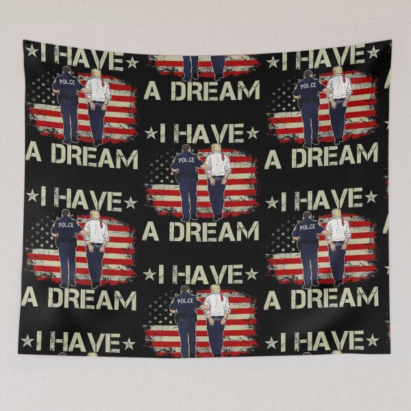 Item preview, I Have A Dream Police Arrest Trump Anti MAGA USA American Flag designed and sold by RDGNR.