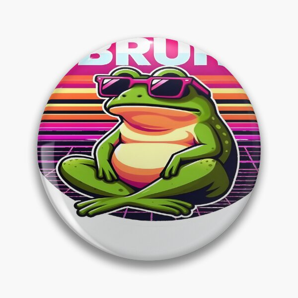 Item preview, Bruh Frog Retro Synthwave Meme Classic T-Shirt designed and sold by pp-por.