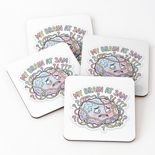 Item preview, My Brain at 3AM Overthinking Stressed Kawaii Meme designed and sold by R & K Fashions.