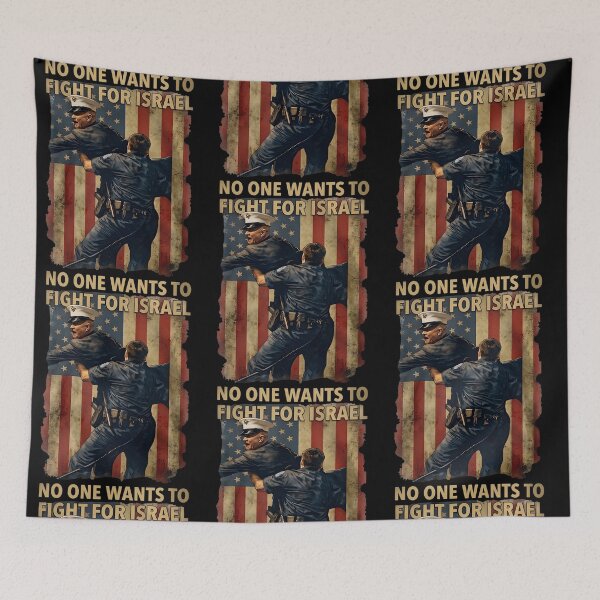 Item preview, No One Wants To Fight For Israel Resist War American Flag designed and sold by RDGNR.