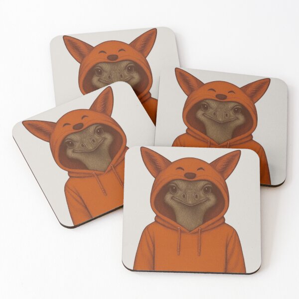 Item preview, Cute ostrich in fox hoodie illustration designed and sold by Aloloco.
