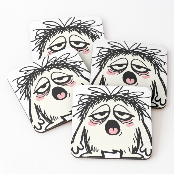 Item preview, A tired doodle monster expressing exhaustion in a humorous way. The relatable emotion gives it strong meme potential. designed and sold by Dejbar.