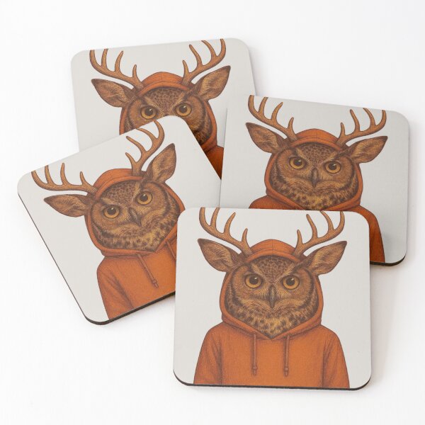 Item preview, Cute Owl Deer in Hoodie – Kawaii Hybrid Illustration designed and sold by Aloloco.
