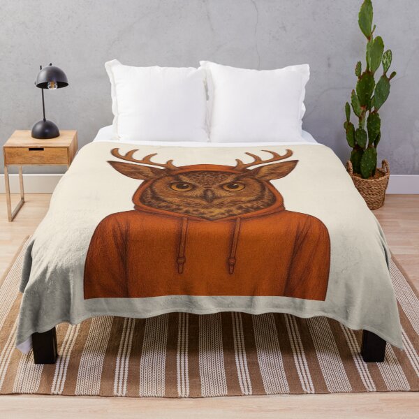 Item preview, Cute Owl Deer in Hoodie – Kawaii Hybrid Illustration designed and sold by Aloloco.