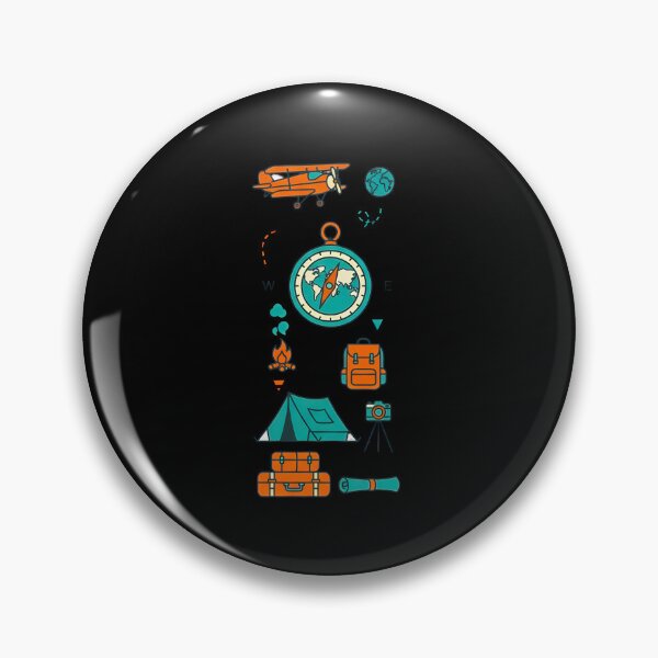 Item preview, Retro Explorer’s Vertical Roadmap - Vintage Travel Compass & Camping Gear Art designed and sold by AbulailArt.