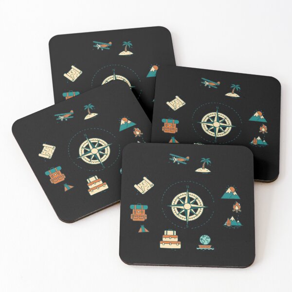 Item preview, The Wanderer's Compass - Retro Adventure & Island Life Travel Badge designed and sold by AbulailArt.
