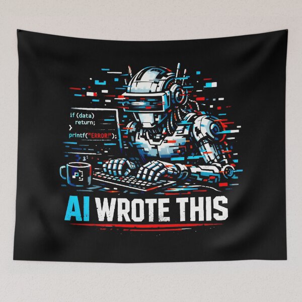 Item preview, AI Wrote This Artificial Intelligence Glitch Art Cyberpunk designed and sold by SplashTastic.