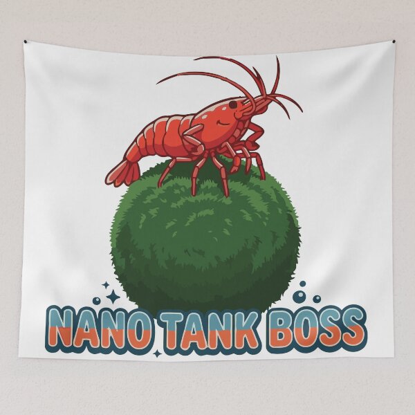 Item preview, King Of The Nano Tank Cherry Shrimp On Moss Ball designed and sold by Petzzz.