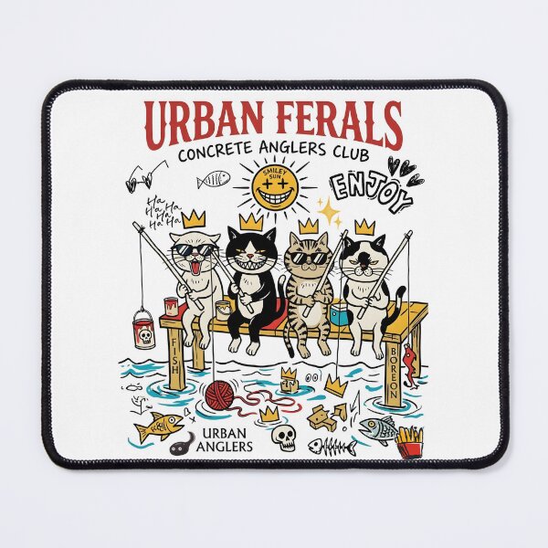Item preview, Cats enjoying fishing. designed and sold by taratyanprint.