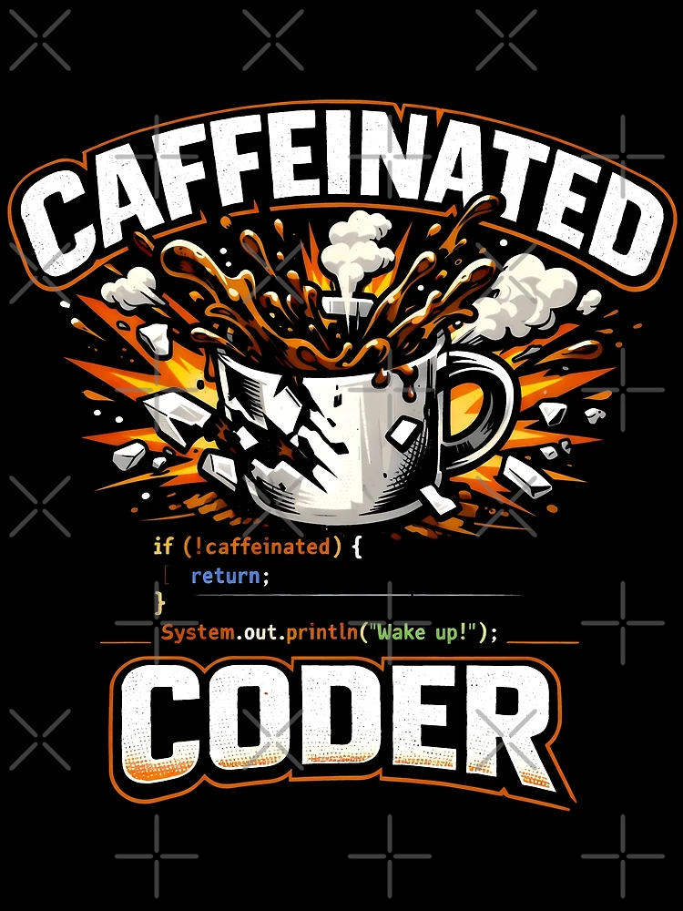 Thumbnail 3 of 3, Scarf, Caffeinated Coder Caffeine Java Coder designed and sold by SplashTastic.