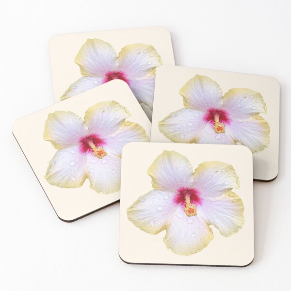 Item preview, yellow white hibiscus flower sticker designed and sold by inainart.