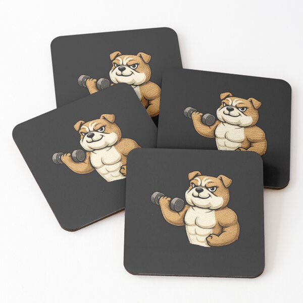 Item preview, Gym Bulldog – Funny Strong Bulldog Fitness Mascot Cartoon designed and sold by ColorSplash123.