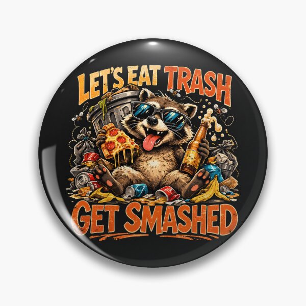 Item preview, Funny Raccoon Let’s Eat Trash Get Smashed Retro Design designed and sold by JerdbordinShop.