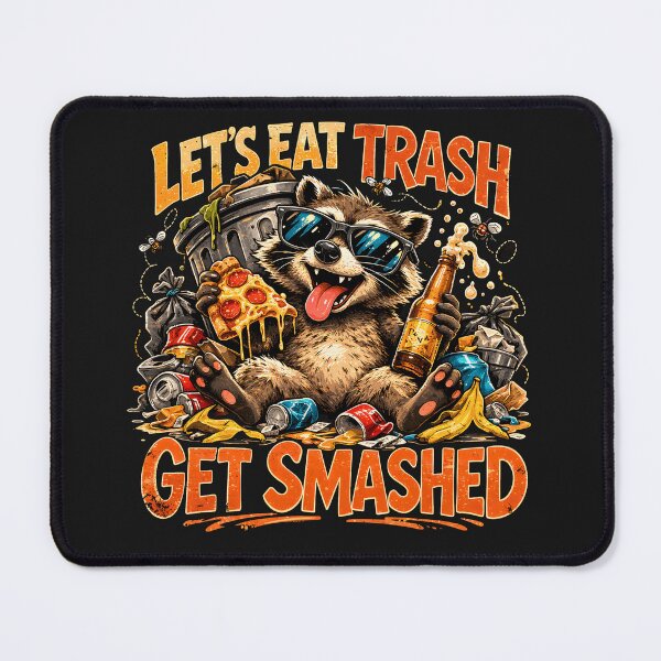 Item preview, Funny Raccoon Let’s Eat Trash Get Smashed Retro Design designed and sold by JerdbordinShop.