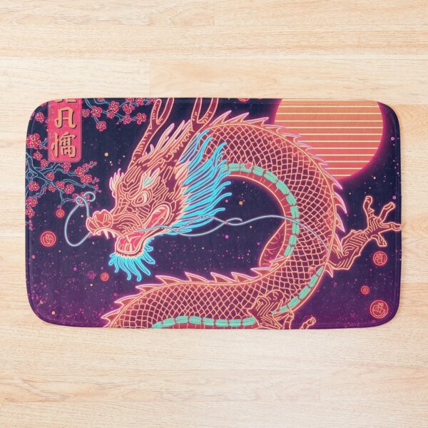 Item preview, Neon Ukiyo-e Chinese New Year Dragon Art | Synthwave Retrowave Japanese Woodblock Print | 80s Retro Neon Dragon Poster designed and sold by Vandy Fullam.